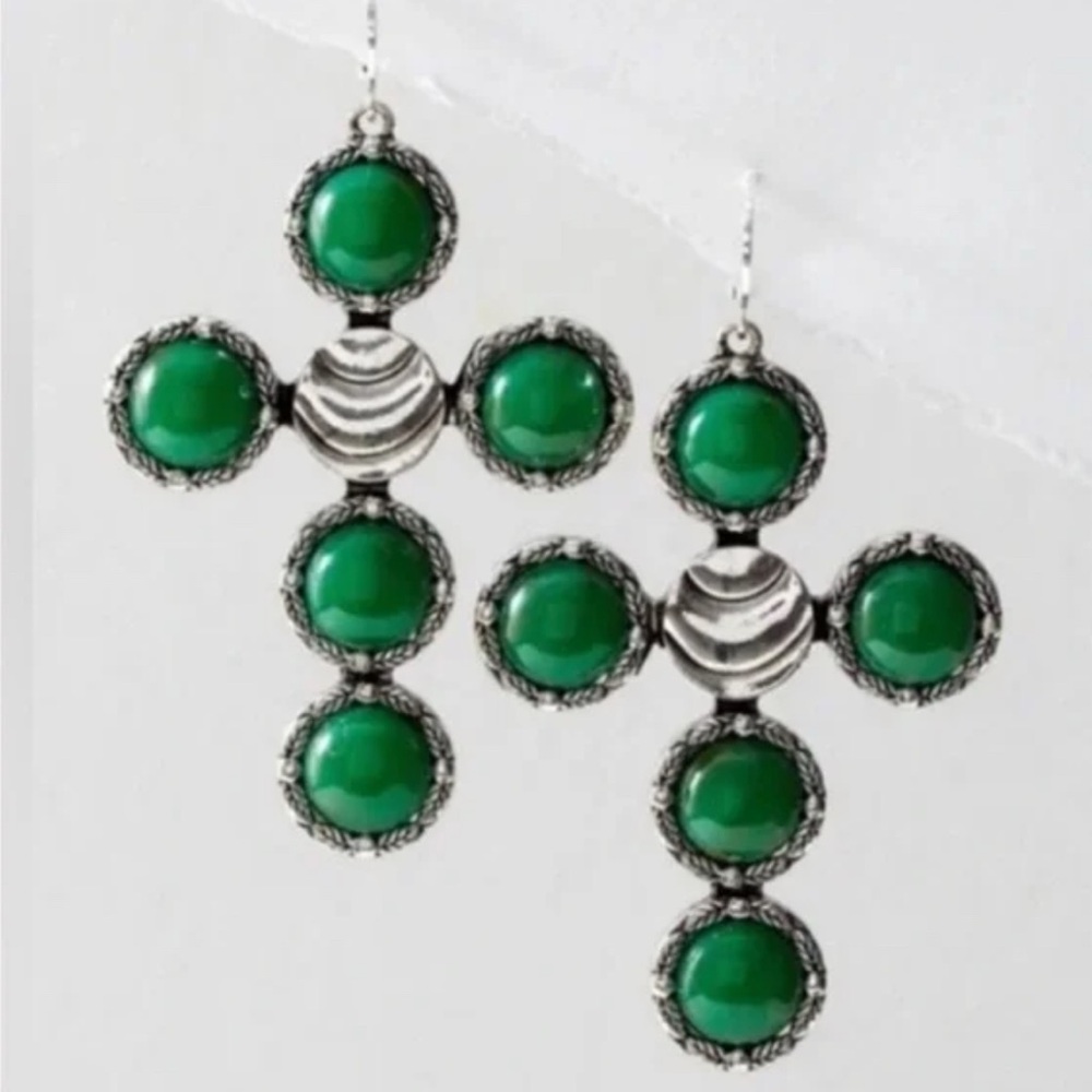 NWT Free People Earring Time is on my Side Enamel Cross Dangle